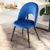 Tangkula Dining Chair Set of 4 Velvet Upholstered Side Chair w/ Metal Base for Living Room - 4 of 4