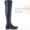 Perphy Women's Round Toe Low Chunky Heel Over the Knee High Boots - 4 of 4