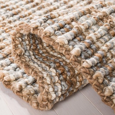 Handmade Gray and Natural Jute Area Rug, 5' x 8'