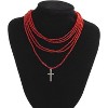 Gothic Blood Drop Fringe Choker With Crystal & Pearl Beads For Vampire Halloween Punk Jewelry - 4 of 4