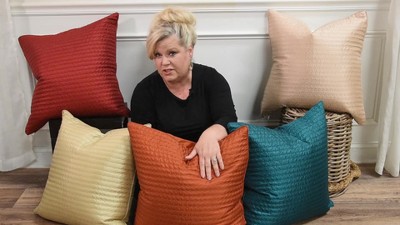 Paprika Embroidered 16" Square Kids Throw Pillow