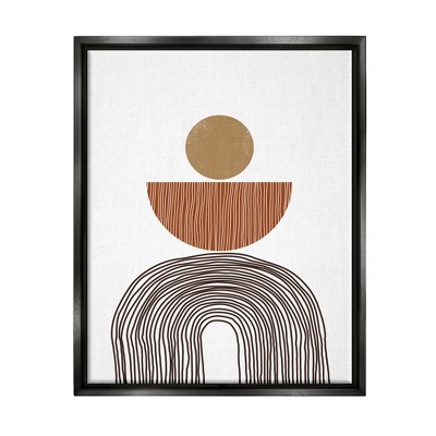 Stupell Industries Boho Shapes Stacked Abstract Round Curves Brown White