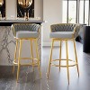 Swivel Counter Height Bar Stools Set of 2,31.5"Bar Height Stools with Hand-Woven Backrest & Gold Metal Legs - Leovsnove - 2 of 4