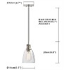 Runesay 1-Light Vintage Edison Hanging Pendant Light, Indoor Modern Hardwired Mini Oval Cone Clear Glass Shade (Brushed) - 2 of 4