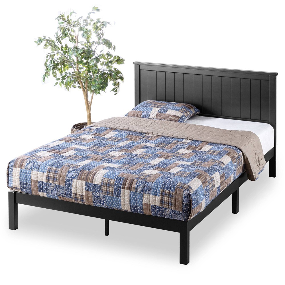 Queen Santiago Wood Platform Bed Frame Black - Zinus
