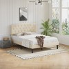 VECELO Upholstered Bed Wooden Platform Bed with Velvet Adjustable Headboard No Box Spring Neededs Frame - 4 of 4
