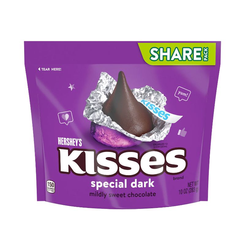 Hershey's Dark Chocolate Kisses - 10oz, 1 of 8