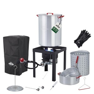 Hike Crew 14-Piece Outdoor Turkey Fryer Kit W/30Qt Boiler Pot, 10Qt Turkey Fryer Pot, Stand & More - 1 of 4