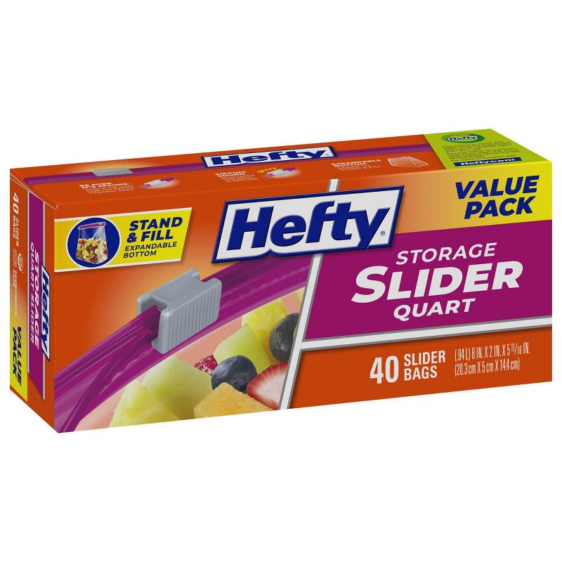 Hefty Quart Food Storage Slider Bag - 40ct, 3 of 12