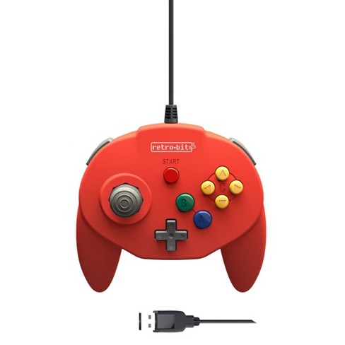 Retro Bit Tribute64 Controller Usb Port Compatible With Pc Mac Steam And Nintendo Switch Red Target