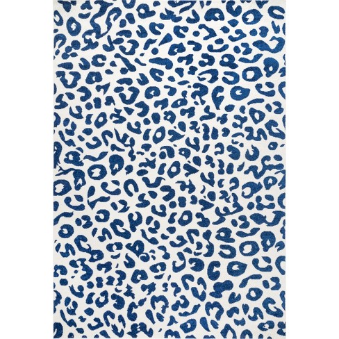 Nuloom Leopard Print Area Rug 8x10, Blue : Target