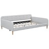 CAVINAS Twin/Full Size Pine Wood Daybed Bed Frame with Upholstered Headboard & Armrest,No Box Spring Needed - 4 of 4