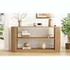 ORRD Slim Console Table with Open Shelf, Modern Entryway Table with Wood Grain for Living Room & Hallway, 14.17" Depth - 3 of 4