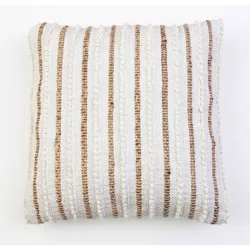 20"x20" Oversize Kloven Cotton Square Throw Pillow Ivory - Decor Therapy