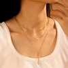 Turandoss Layered Necklaces for Women - 14K Gold Plated Bar Pearls Coin Disc, Adjustable Dainty Choker - 2 of 4