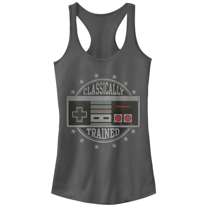 Juniors Womens Nintendo Classically Trained Racerback Tank Top, 1 of 4