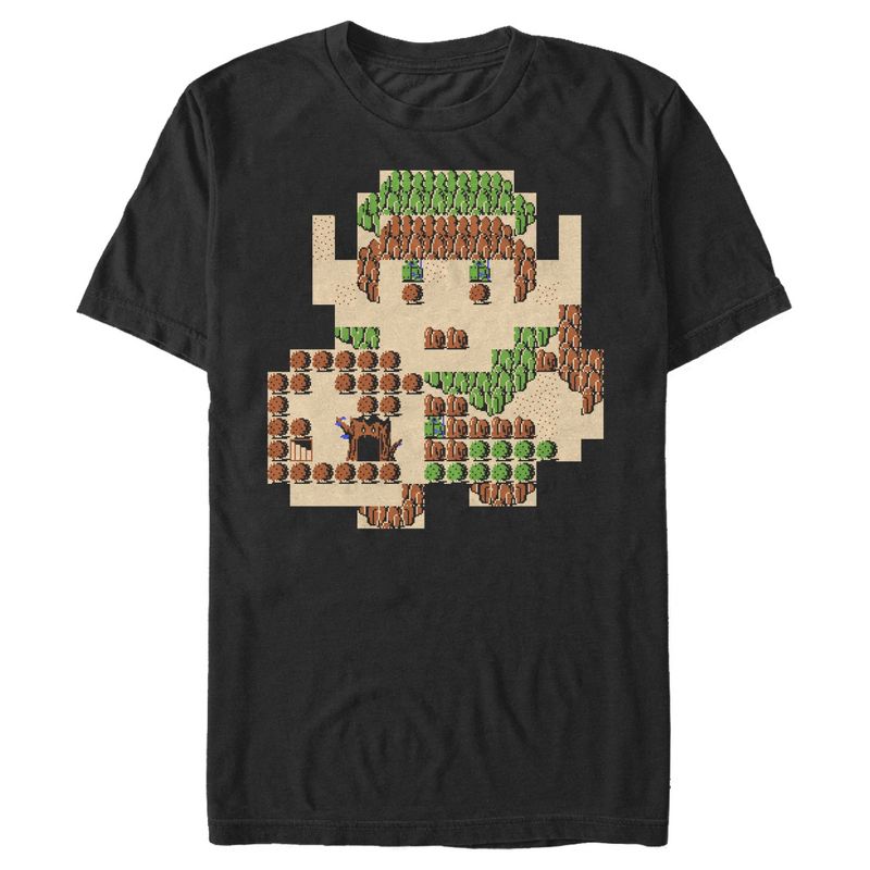 Men's Nintendo Zelda 8-Bit Map Link T-Shirt, 1 of 5