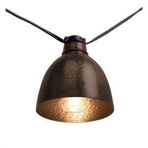 LumaBase Electric Café String Lights with 10 Brown Metal Domes - 1 of 4