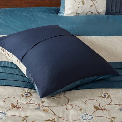 Navy and Taupe Reversible 7-Piece King Comforter Set