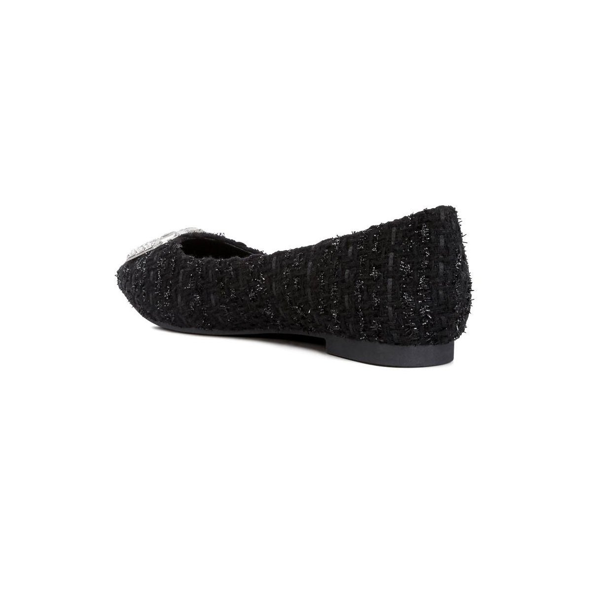 Обувь London Rag Womens London Rag 's Aria Embellished Jewel Buckle Tweed Ballet Flats 8 — фото 3