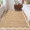 Washable Scalloped Area Rug, Soft Non-Slip Large Area Carpet for Bedroom, Living Room, Dining Room, Nursery, Modern Farmhouse Style - 3 of 4