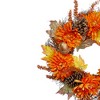 Northlight Mums and Acorns Artificial Floral Twig Wreath, 22-Inch, Unlit - 3 of 4