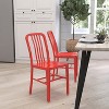 Merrick Lane Santorini 18 Inch Galvanized Steel Indoor/Outdoor Dining Chair with Slatted Back And Powder Coated Finish - 2 of 4
