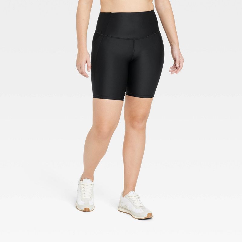 Women's Effortless Support High-Rise Pocketed Bike Shorts 8" - All In Motion™, 3 of 6