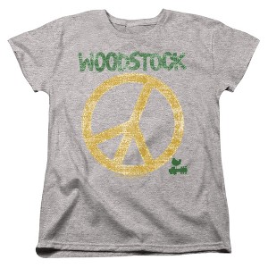 Women's Woodstock Stitch Peace Sign T-Shirt - 1 of 4
