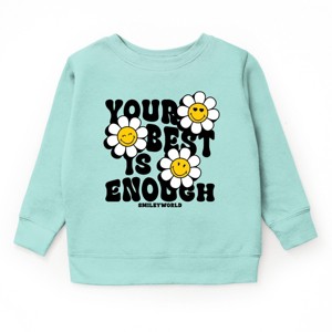 The Juniper Shop SmileyWorld Your Best Is Enough Floral Youth Sweatshirt - 1 of 4