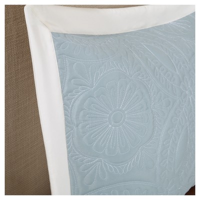 Blue Reversible Microfiber Queen Bedspread Set with Shams and Pillows