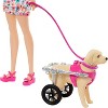 Barbie Doll With A Toy Pup And Dog in A Wheelchair, Plus Pet Accessories - 2 of 4