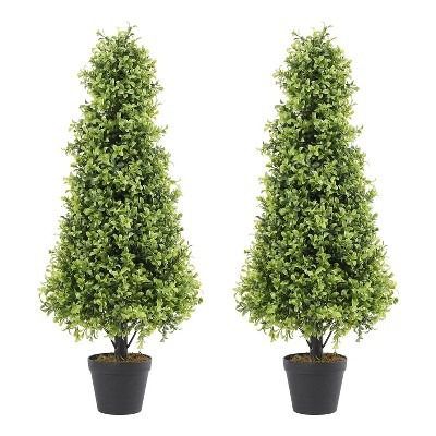 Rbied Green Composite Artificial Tree, Artificial Foliage/Topiary for Indoor and Outdoor ( 2-Piece )