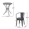 VisioGear Patio Bistro Sets, 3 Pieces Patio Dining Sets with Metal Table Top for Backyard or Poolside, Black, 20.75"*20.5"*30.25" - 3 of 4