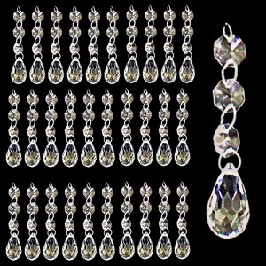 "26 Pack Teardrop Acrylic Crystal Beads for Christmas Ornaments and Wedding Decor by 4E's Novelty" - 1 of 4