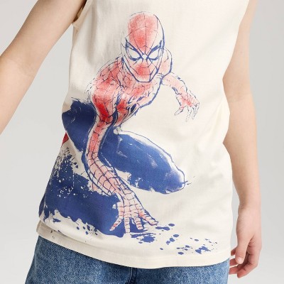 Cat & Jack Boys' Spider-Man Oversized Graphic Tank Top - Cat & Jack™ Cream S — фото 2