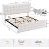 Full Size Upholstered Bed Frame with Storage Drawers and Headboard – Button Tufted Design, Sturdy Wooden Slats, No Box Spring Required, Easy Assembly - 2 of 4