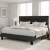 Full/Queen/King Size Bed Frame with Adjustable Headboard, Linen Fabric Upholstered, Heavy Duty Mattress Foundation, No Box Spring Needed - 3 of 4
