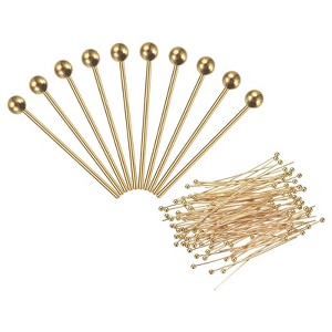 Unique Bargains Brass DIY Craft Jewelry Making Round Ball Head Pins 200 Pcs - 1 of 4