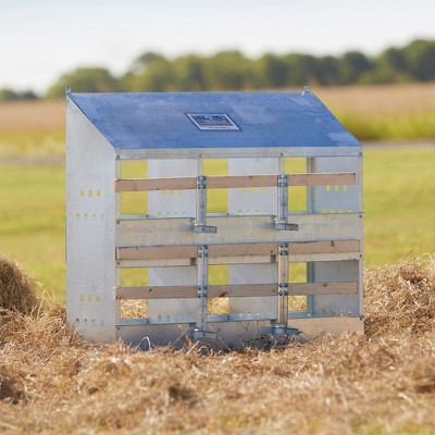 Galvanized Steel 6-Hole Poultry Nesting Box with Hinged Perches