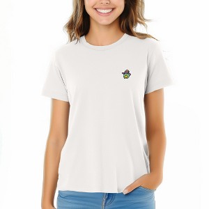 Dalix Sorcerer Frog Embroidered Cotton Relaxed Short Sleeve Tee T Shirt Womens - 1 of 4