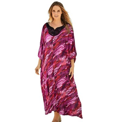 Swim 365 Women's Plus Size Long Embellished Cover Up