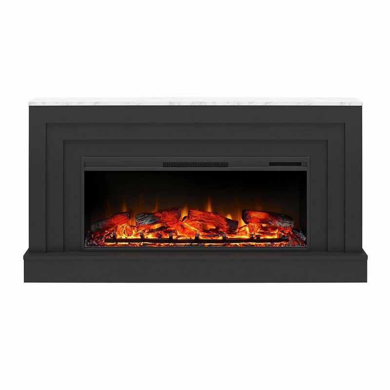 Morganfield Wide Mantel with Linear Electric Fireplace Black/White - Room &#38; Joy, 6 of 10