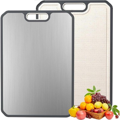 Titanium Cutting Board, Double-Sided Cutting Board for Kitchen Use, With Deep Juice Groove and Built-In Handle for Restaurant, Kitchen, Dining Room