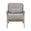 Sapphtopaz Tufted Back Accent Chair, Solid Rubberwood Living Room Chairs with Arm, Reading Chair Lounge Chair Club Chairs for Living Room, Office - 2 of 4