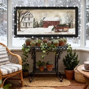 YOOCOZZ  Trendy Christmas Framed Wall  Arts - "Christmas Trees for Sale" By Billy Jacobs, Printed Wall Art, Ready To Hang Framed Poster, Black Frame - 1 of 4