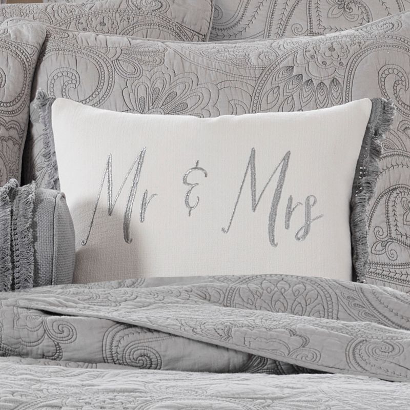Perla Grey Mr. & Mrs Decorative Pillow - Levtex Home, 2 of 5
