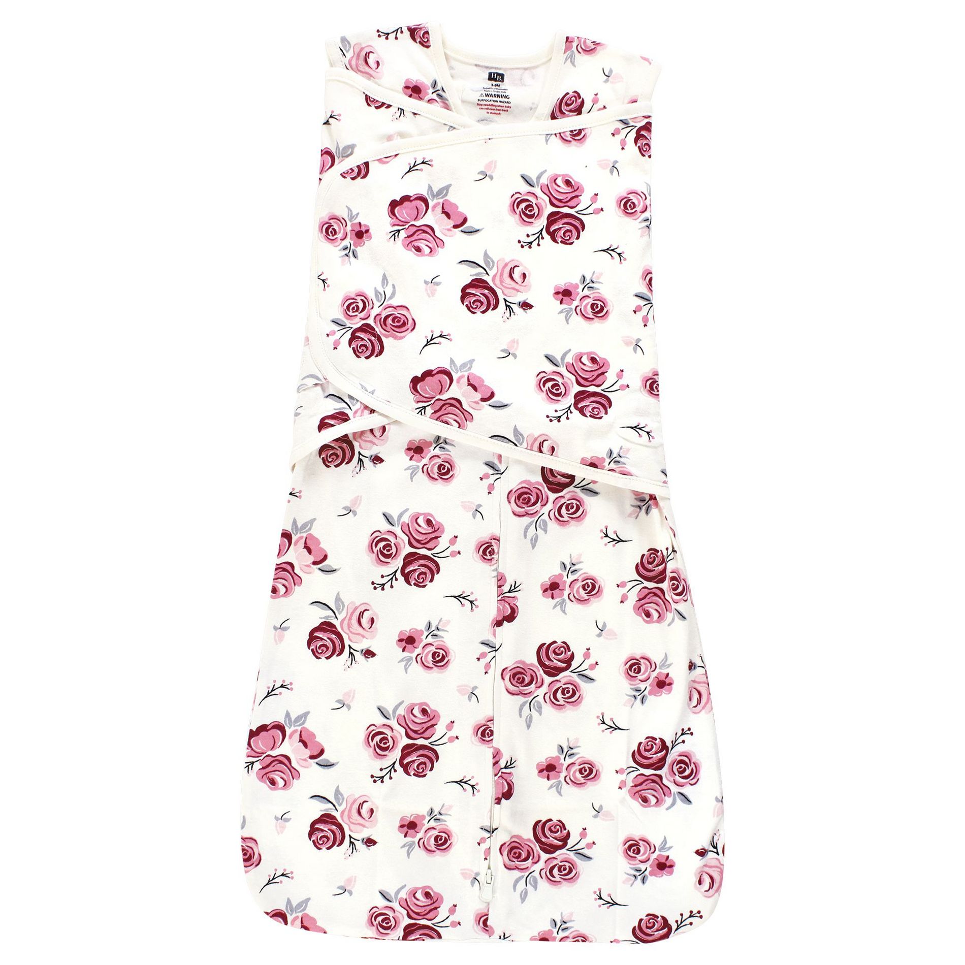 Hudson Baby Infant Girl Convertible Swaddle Sleep Sack, Rose, 3-9 Months