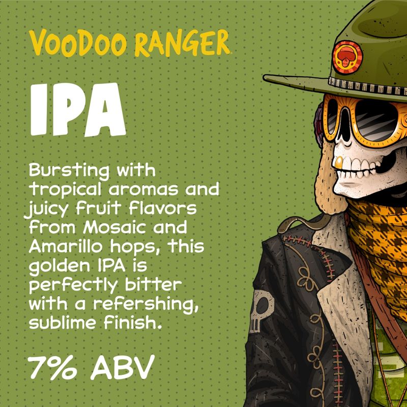 New Belgium Voodoo Ranger IPA Beer - 12pk/12 fl oz Cans, 5 of 10