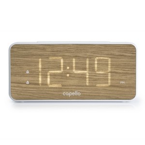 Extra Large Display Digital Alarm Clock White/Pine - Capello - 1 of 3